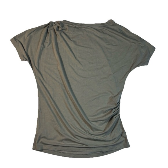 Athleta Tops - Athleta Womens Essence Pleated Ruched Tee Shirt Small Olive Green Stretch Active